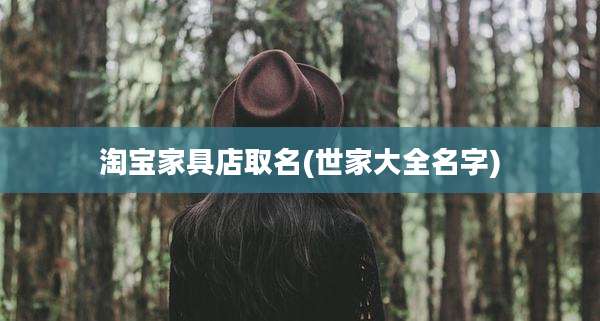 淘宝家具店取名(世家大全名字)