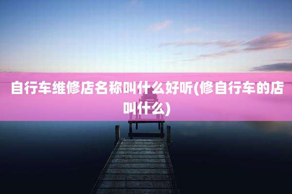 自行车维修店名称叫什么好听(修自行车的店叫什么)