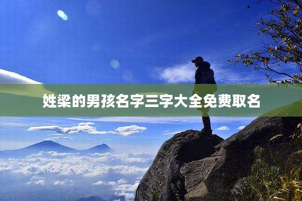 姓梁的男孩名字三字大全免费取名