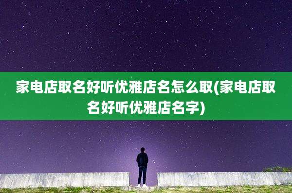 家电店取名好听优雅店名怎么取(家电店取名好听优雅店名字)