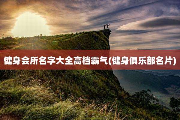 健身会所名字大全高档霸气(健身俱乐部名片)