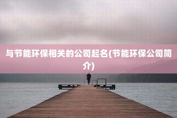 与节能环保相关的公司起名(节能环保公司简介)