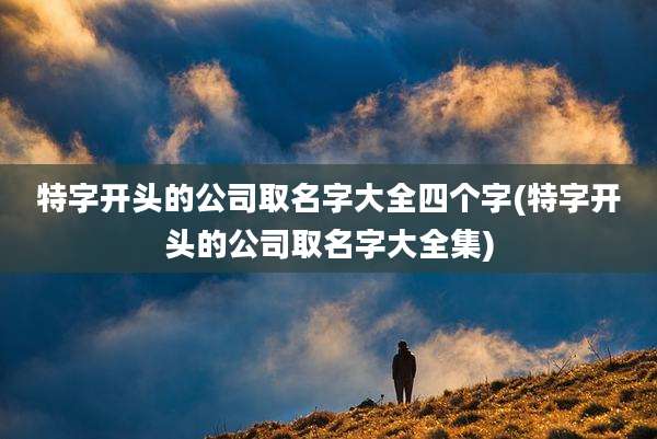 特字开头的公司取名字大全四个字(特字开头的公司取名字大全集)