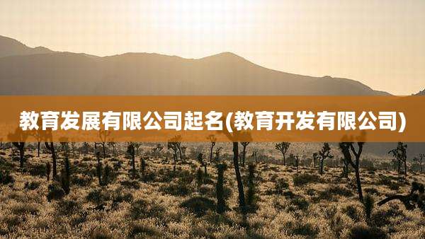 教育发展有限公司起名(教育开发有限公司)