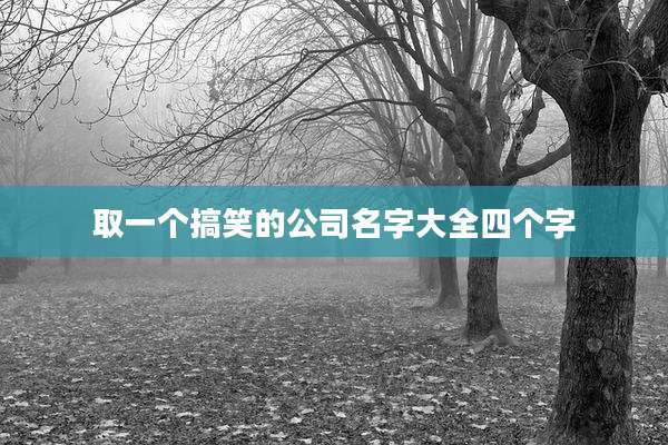 取一个搞笑的公司名字大全四个字