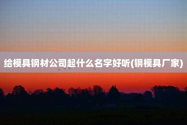 给模具钢材公司起什么名字好听(钢模具厂家)