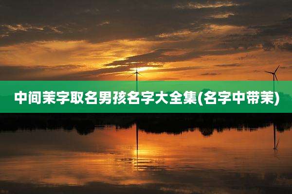 中间茉字取名男孩名字大全集(名字中带茉)