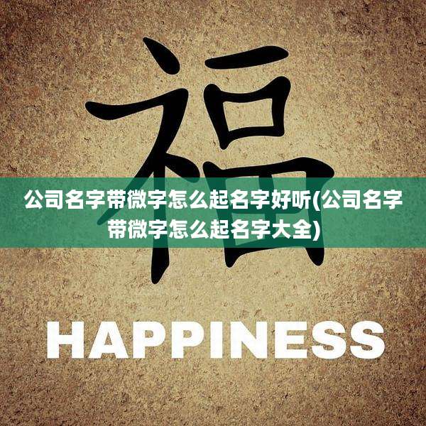 公司名字带微字怎么起名字好听(公司名字带微字怎么起名字大全)