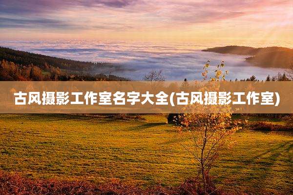 古风摄影工作室名字大全(古风摄影工作室)