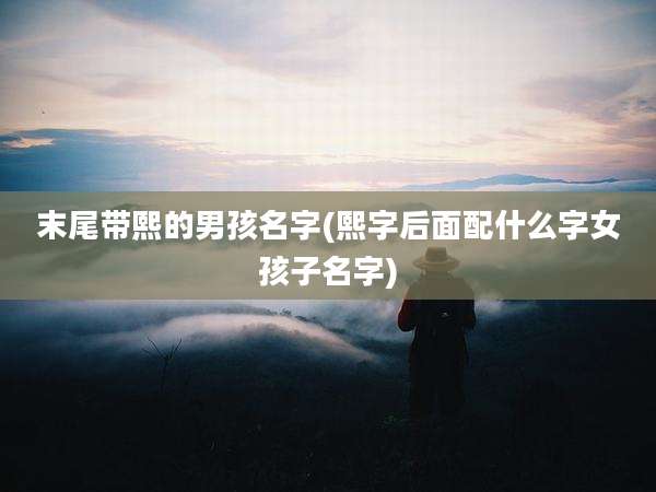 末尾带熙的男孩名字(熙字后面配什么字女孩子名字)