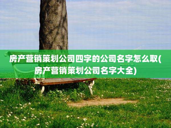房产营销策划公司四字的公司名字怎么取(房产营销策划公司名字大全)
