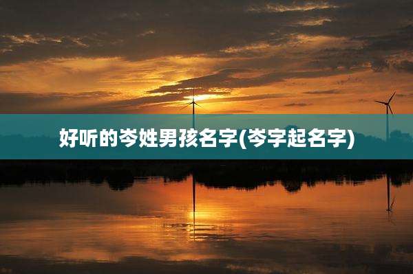 好听的岑姓男孩名字(岑字起名字)