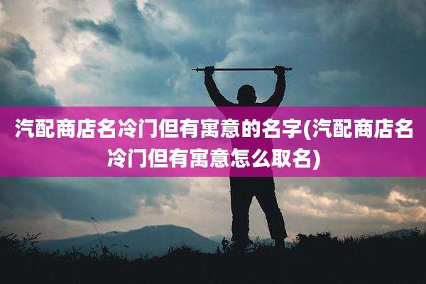 汽配商店名冷门但有寓意的名字(汽配商店名冷门但有寓意怎么取名)