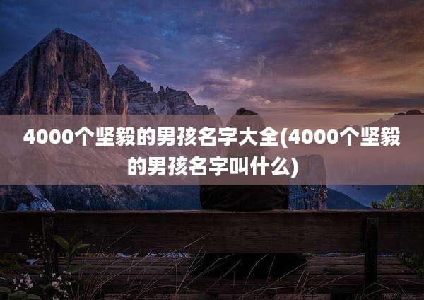 4000个坚毅的男孩名字大全(4000个坚毅的男孩名字叫什么)