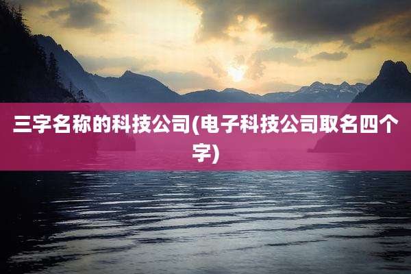 三字名称的科技公司(电子科技公司取名四个字)