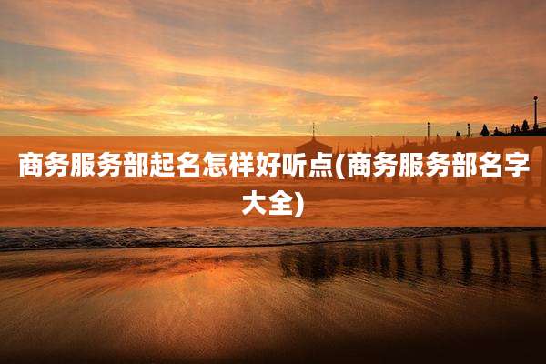 商务服务部起名怎样好听点(商务服务部名字大全)