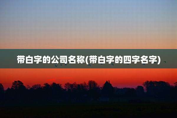 带白字的公司名称(带白字的四字名字)