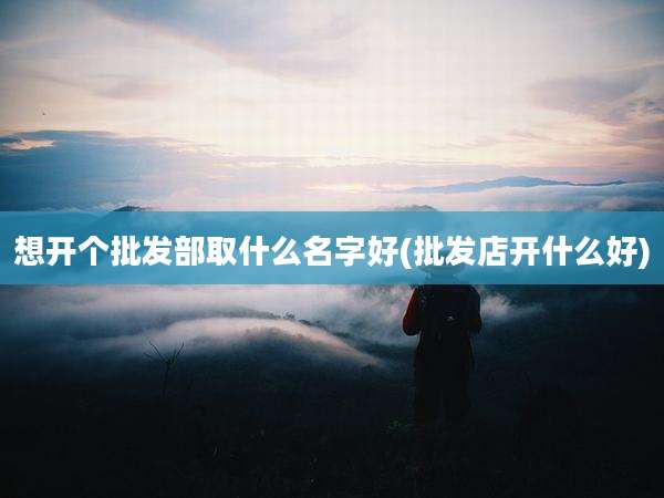 想开个批发部取什么名字好(批发店开什么好)