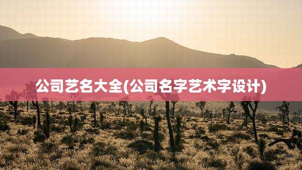 公司艺名大全(公司名字艺术字设计)