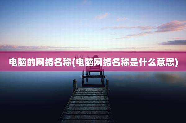 电脑的网络名称(电脑网络名称是什么意思)