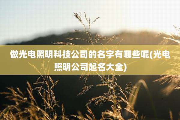 做光电照明科技公司的名字有哪些呢(光电照明公司起名大全)