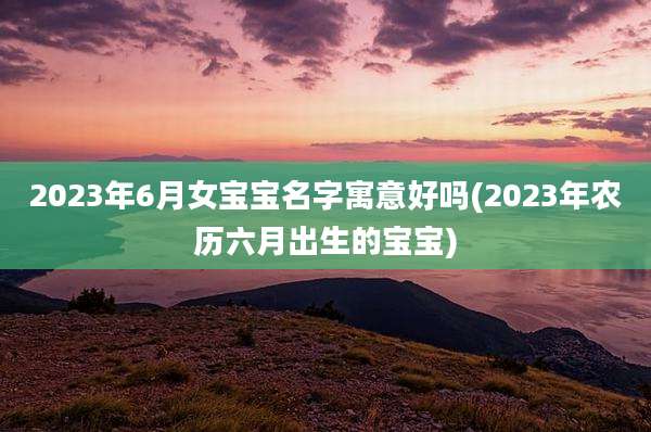 2023年6月女宝宝名字寓意好吗(2023年农历六月出生的宝宝)