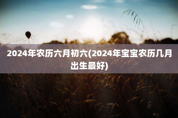 2024年农历六月初六(2024年宝宝农历几月出生最好)