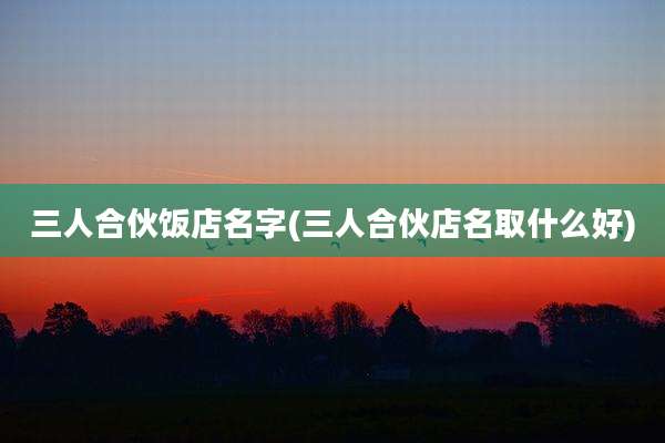 三人合伙饭店名字(三人合伙店名取什么好)