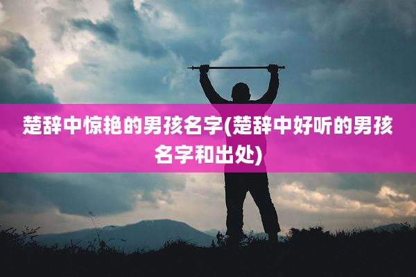 楚辞中惊艳的男孩名字(楚辞中好听的男孩名字和出处)