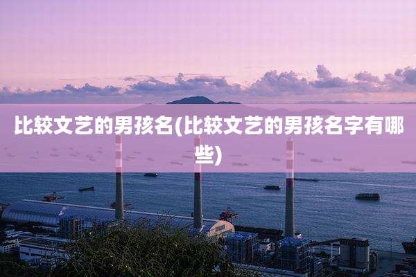 比较文艺的男孩名(比较文艺的男孩名字有哪些)