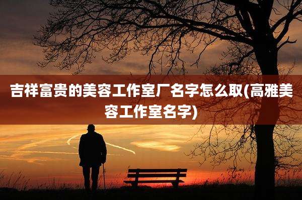 吉祥富贵的美容工作室厂名字怎么取(高雅美容工作室名字)
