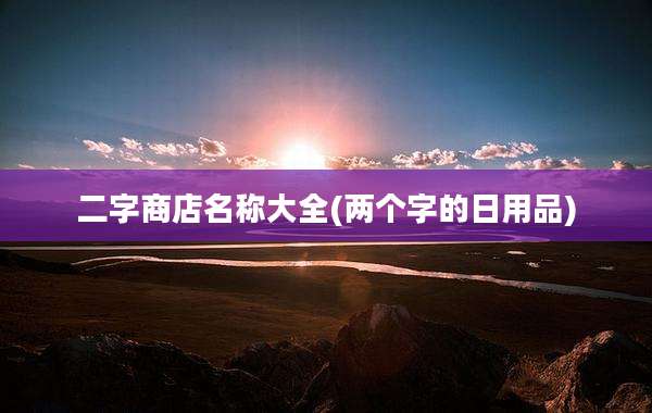 二字商店名称大全(两个字的日用品)