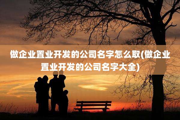 做企业置业开发的公司名字怎么取(做企业置业开发的公司名字大全)