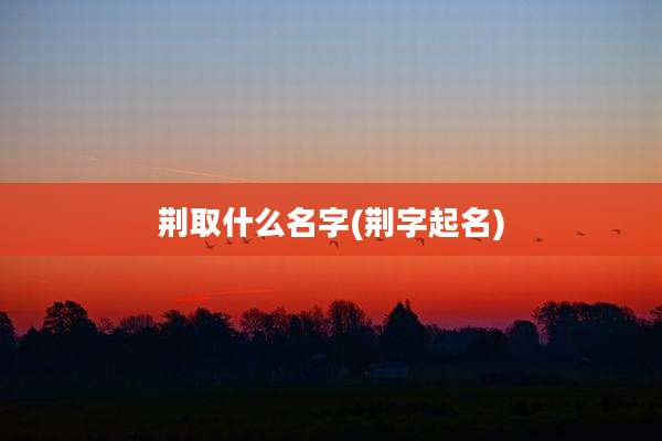 荆取什么名字(荆字起名)