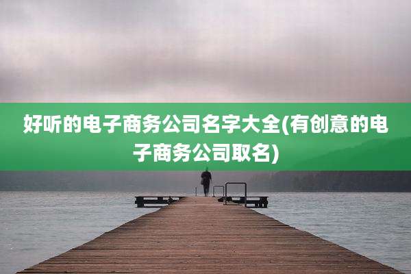 好听的电子商务公司名字大全(有创意的电子商务公司取名)