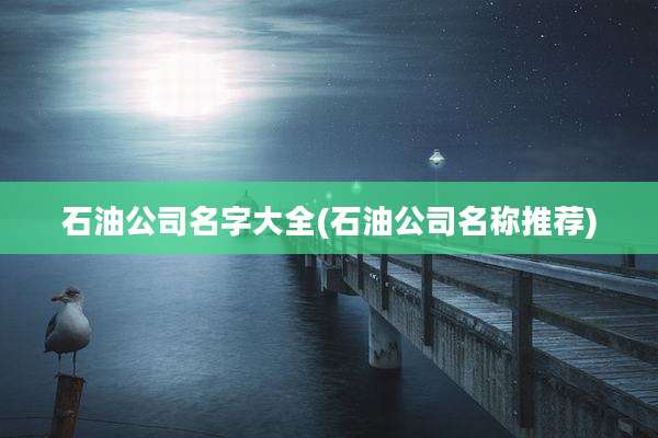 石油公司名字大全(石油公司名称推荐)