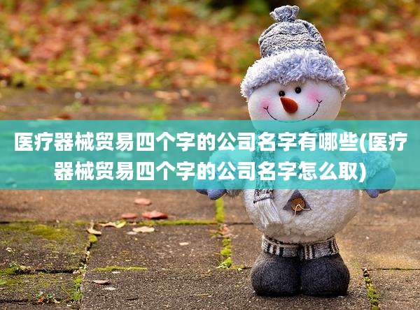 医疗器械贸易四个字的公司名字有哪些(医疗器械贸易四个字的公司名字怎么取)