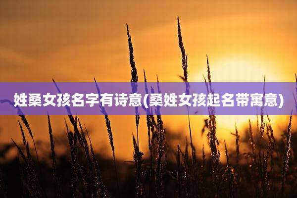 姓桑女孩名字有诗意(桑姓女孩起名带寓意)