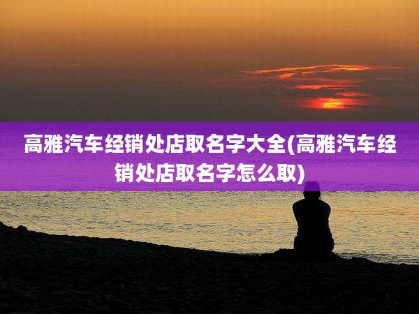 高雅汽车经销处店取名字大全(高雅汽车经销处店取名字怎么取)