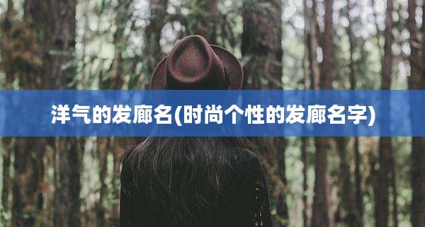 洋气的发廊名(时尚个性的发廊名字)