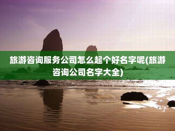 旅游咨询服务公司怎么起个好名字呢(旅游咨询公司名字大全)