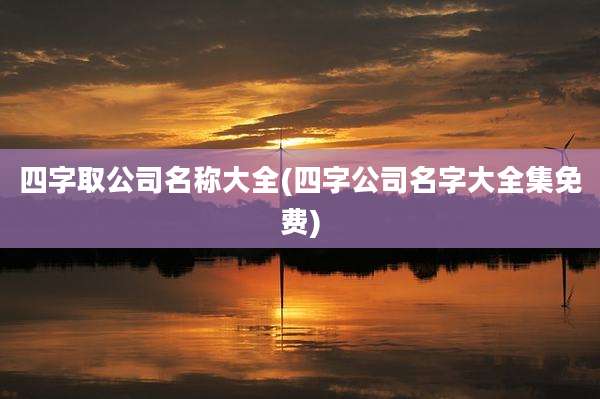 四字取公司名称大全(四字公司名字大全集免费)