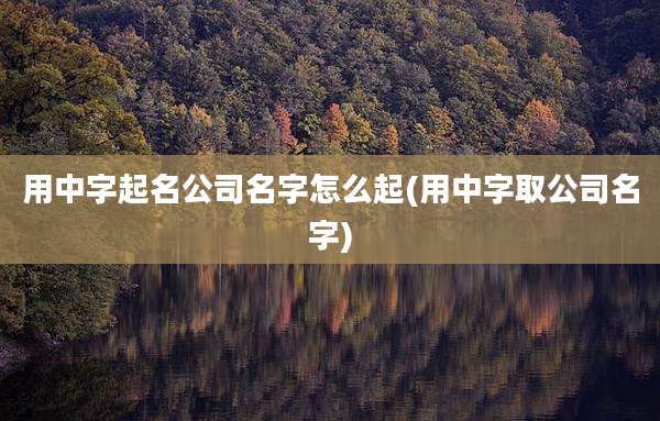 用中字起名公司名字怎么起(用中字取公司名字)
