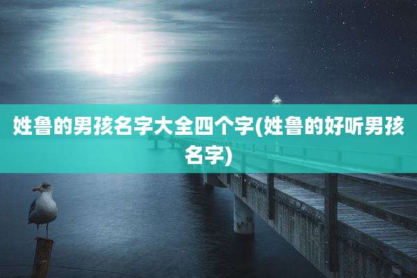 姓鲁的男孩名字大全四个字(姓鲁的好听男孩名字)