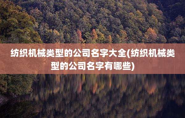 纺织机械类型的公司名字大全(纺织机械类型的公司名字有哪些)