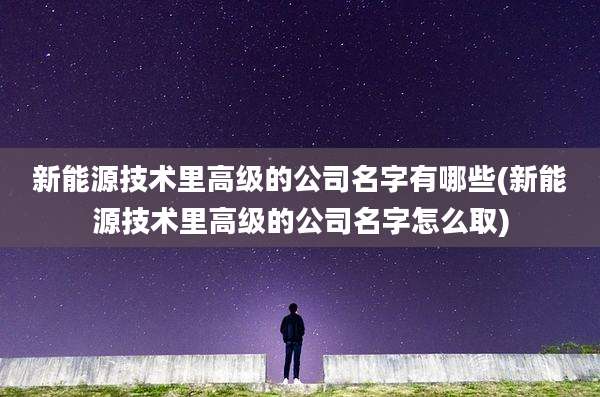 新能源技术里高级的公司名字有哪些(新能源技术里高级的公司名字怎么取)