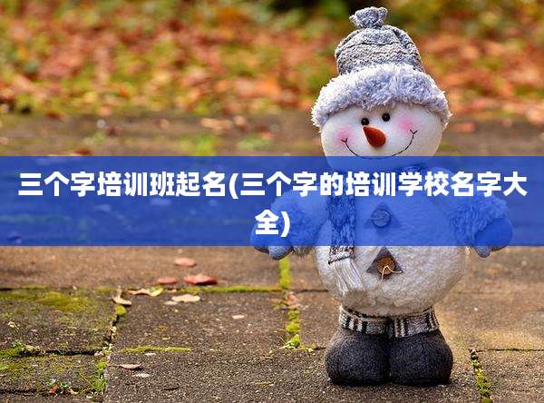 三个字培训班起名(三个字的培训学校名字大全)