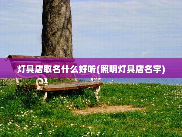 灯具店取名什么好听(照明灯具店名字)