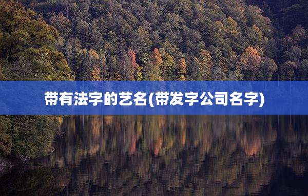 带有法字的艺名(带发字公司名字)