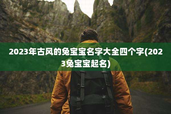 2023年古风的兔宝宝名字大全四个字(2023兔宝宝起名)